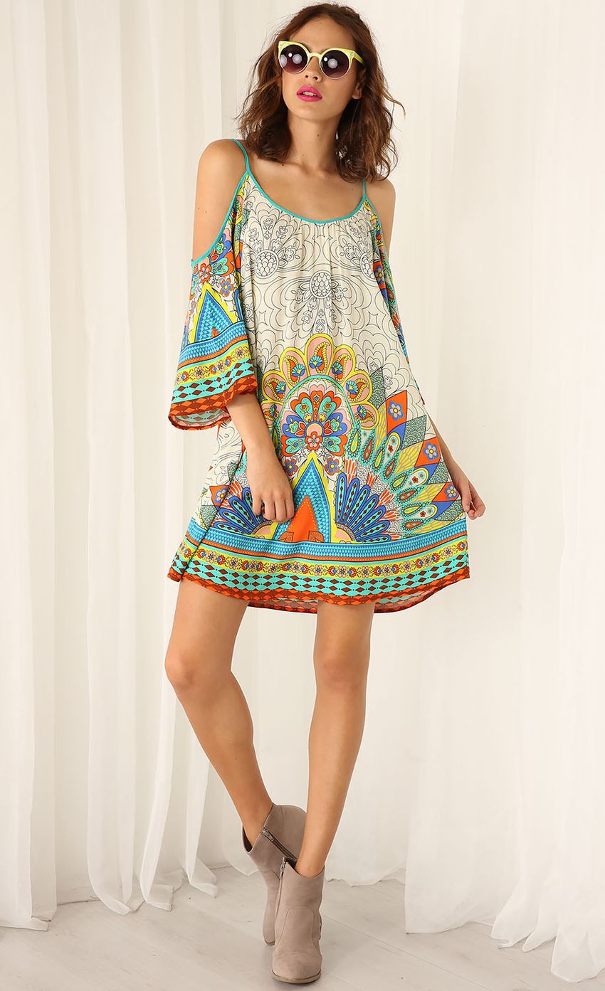 Picture Aztec Print Cut-Out Shoulder Dress. Source: https://media-img.lucyinthesky.com/data/Apr15_1/850xAUTO/0Y5A44211.JPG