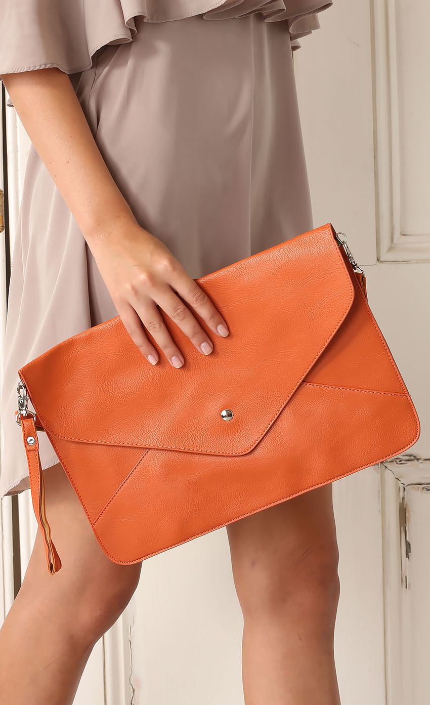Picture Orange Leather Look Envelope Clutch. Source: https://media-img.lucyinthesky.com/data/Apr15_1/850xAUTO/0Y5A6434.JPG