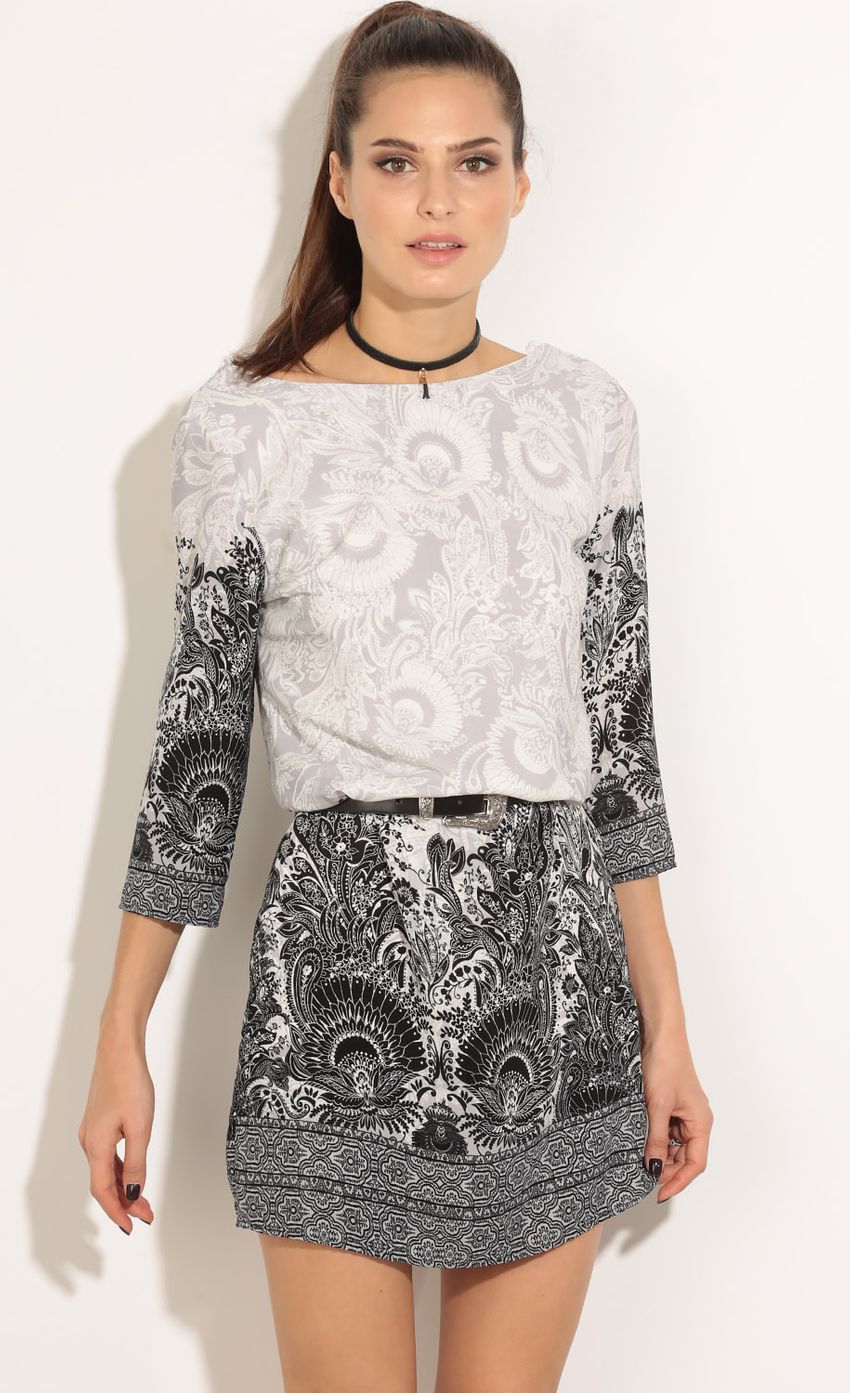 Picture Dual Tone Print Day Dress In Grey. Source: https://media-img.lucyinthesky.com/data/Apr16_1/850xAUTO/0Y5A2287.JPG