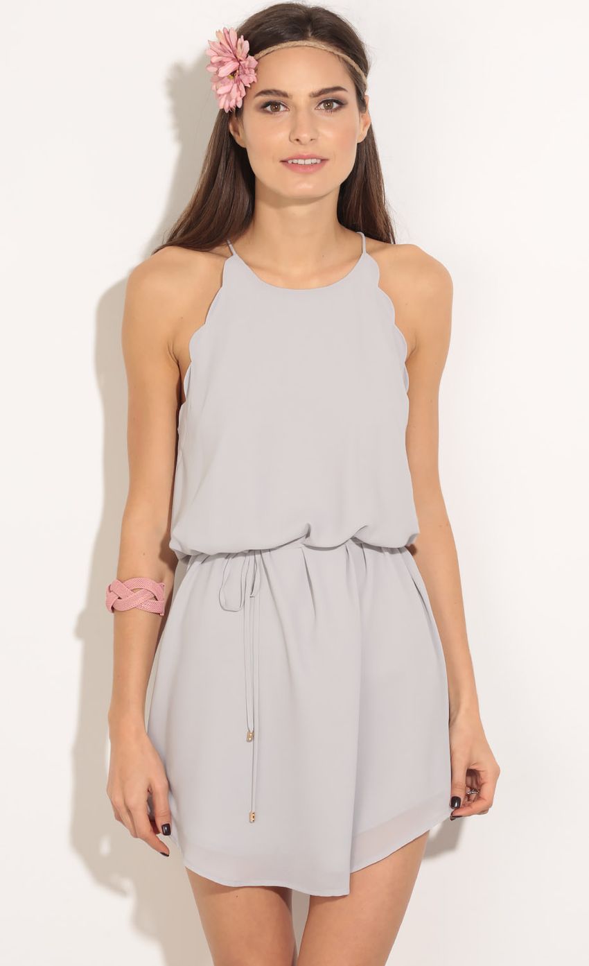 Picture Scallop Trim Waist Tie Dress In Cool Grey. Source: https://media-img.lucyinthesky.com/data/Apr16_1/850xAUTO/0Y5A3306.JPG