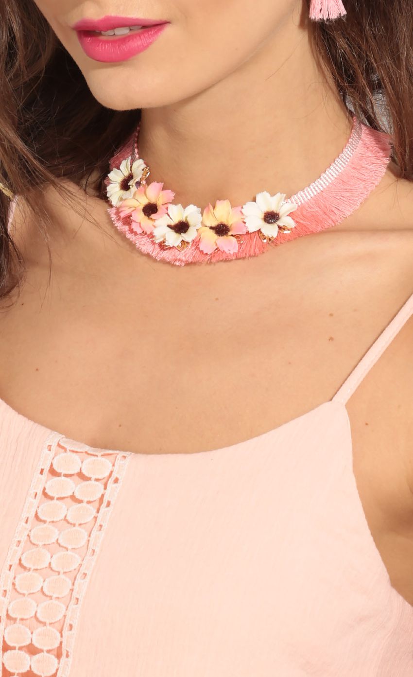 Picture Fringe Floral Choker In Pink. Source: https://media-img.lucyinthesky.com/data/Apr16_2/850xAUTO/0Y5A3986.JPG