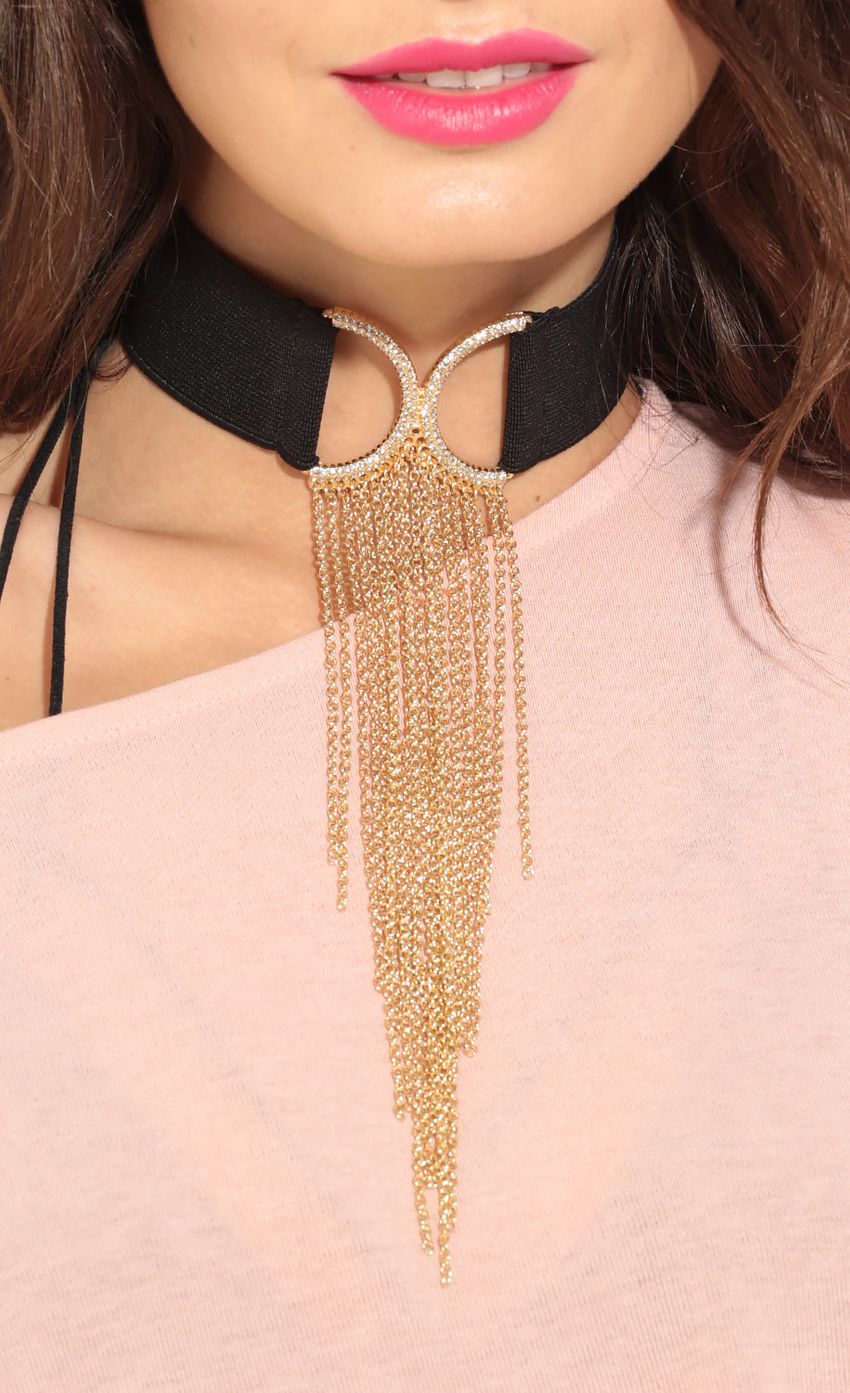 Picture Rhinestone Fringe Choker Necklace In Gold. Source: https://media-img.lucyinthesky.com/data/Apr16_2/850xAUTO/0Y5A7207.JPG