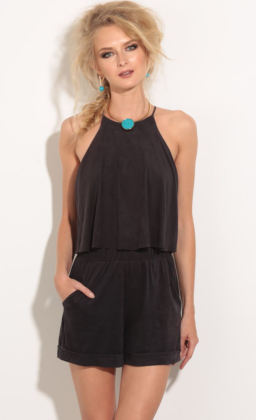 Picture Suede Romper In Charcoal. Source: https://media-img.lucyinthesky.com/data/Apr16_2/850xAUTO/0Y5A7569.JPG