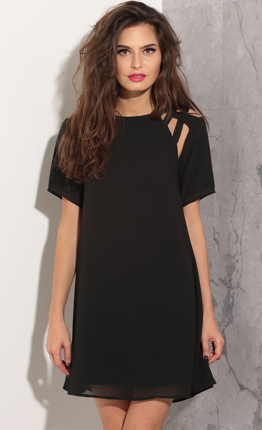 Picture Strappy Shoulder Day Dress In Black. Source: https://media-img.lucyinthesky.com/data/Apr16_2/850xAUTO/0Y5A7946.JPG