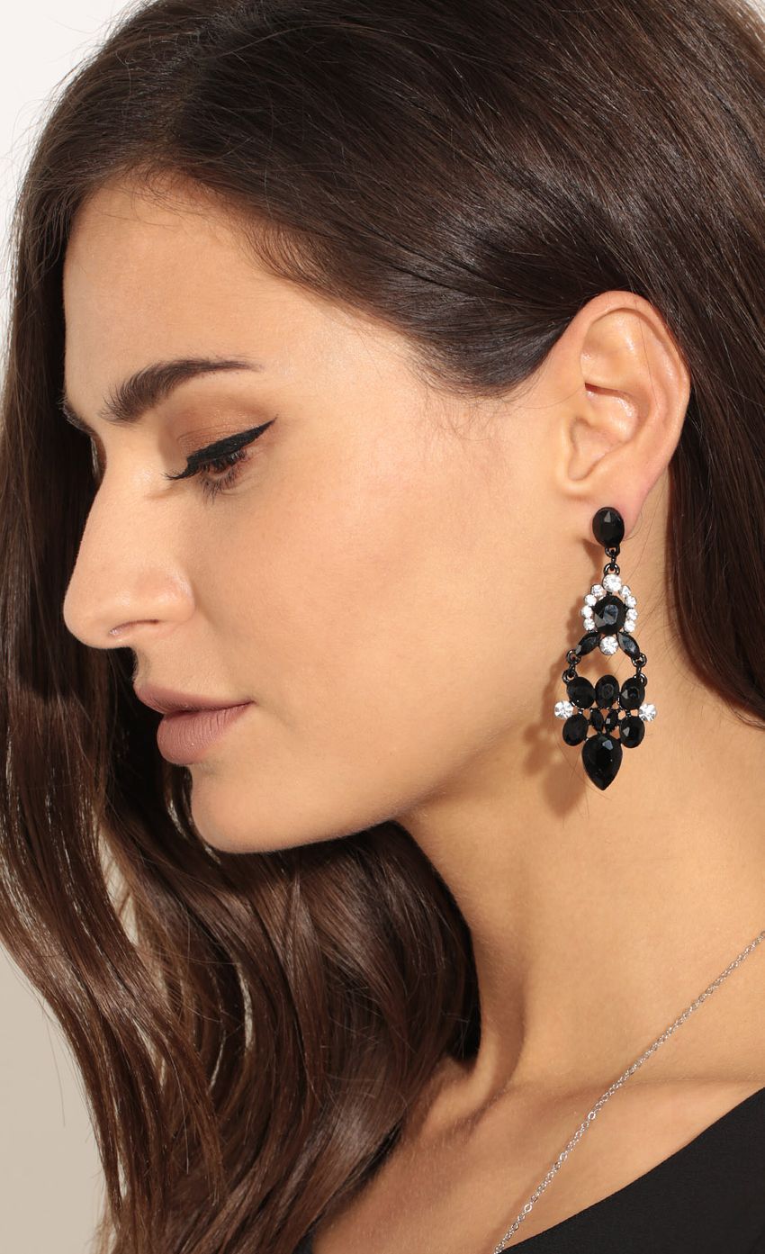 Picture Floral Rhinestone Statement Earrings In Black. Source: https://media-img.lucyinthesky.com/data/Apr17_1/850xAUTO/0Y5A5609.JPG