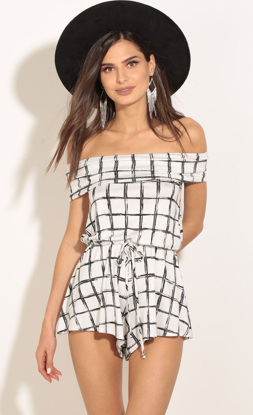 Picture Gridded Knit Waist-Tie Romper. Source: https://media-img.lucyinthesky.com/data/Apr17_2/850xAUTO/0Y5A1249.JPG