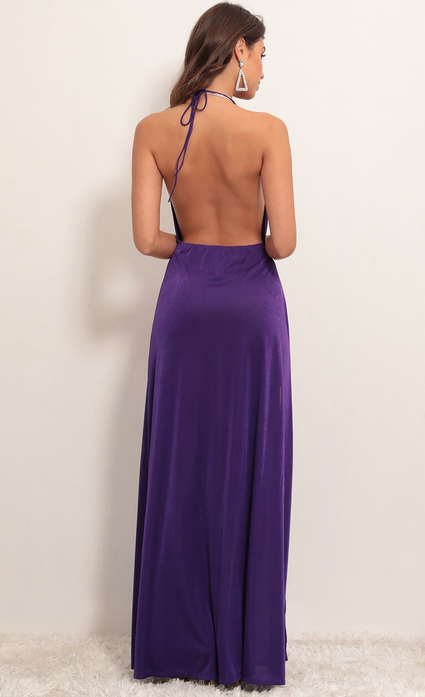 Picture Kaira Cowl Neck Maxi Dress in Violet. Source: https://media-img.lucyinthesky.com/data/Apr19_2/850xAUTO/781A3455.JPG