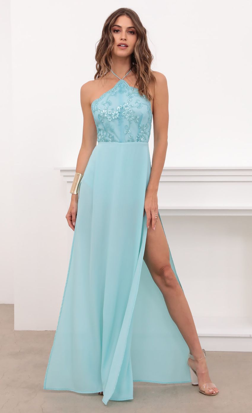 Picture Halter Lace Dress in Aqua. Source: https://media-img.lucyinthesky.com/data/Apr21_1/850xAUTO/1V9A3186.JPG