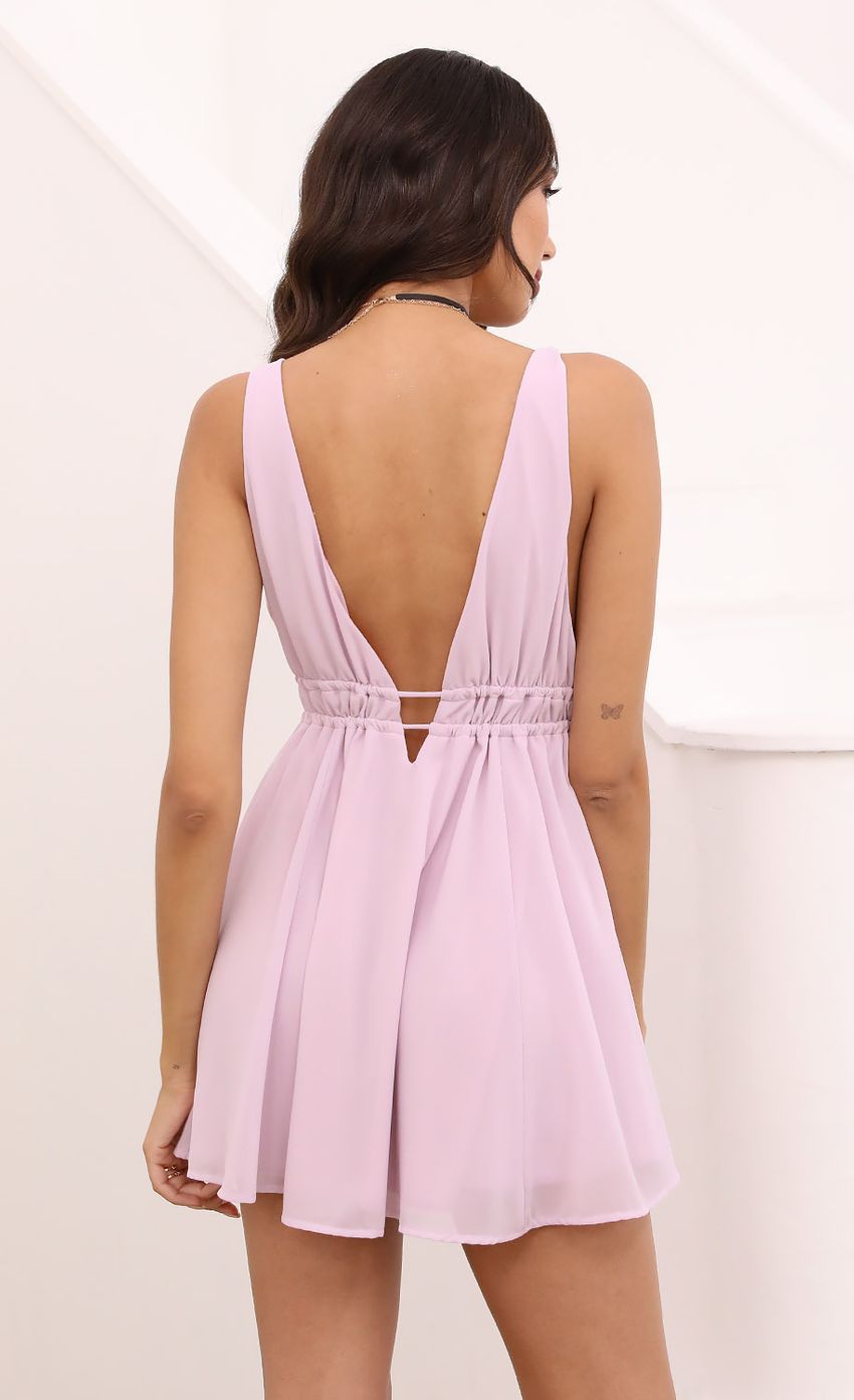 Picture Plunge A-line Dress in Lavender. Source: https://media-img.lucyinthesky.com/data/Apr21_1/850xAUTO/1V9A5552.JPG