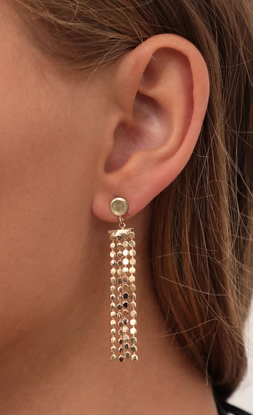 Picture Multi Beaded Chain Drop Earrings in Gold. Source: https://media-img.lucyinthesky.com/data/Apr21_1/850xAUTO/AT2A0473.JPG