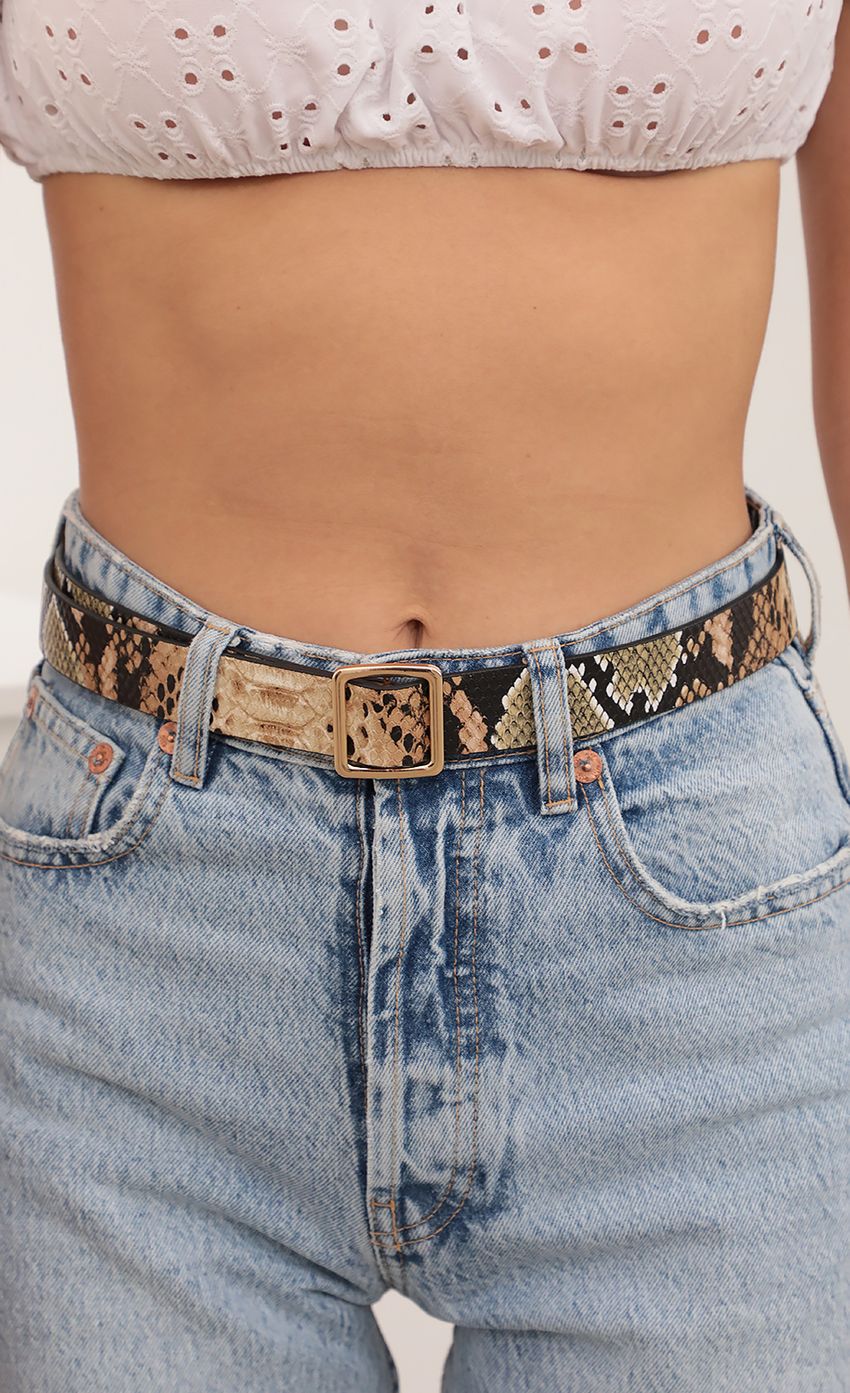 Picture Skinny Snake Print Belt. Source: https://media-img.lucyinthesky.com/data/Apr21_1/850xAUTO/AT2A8617.JPG