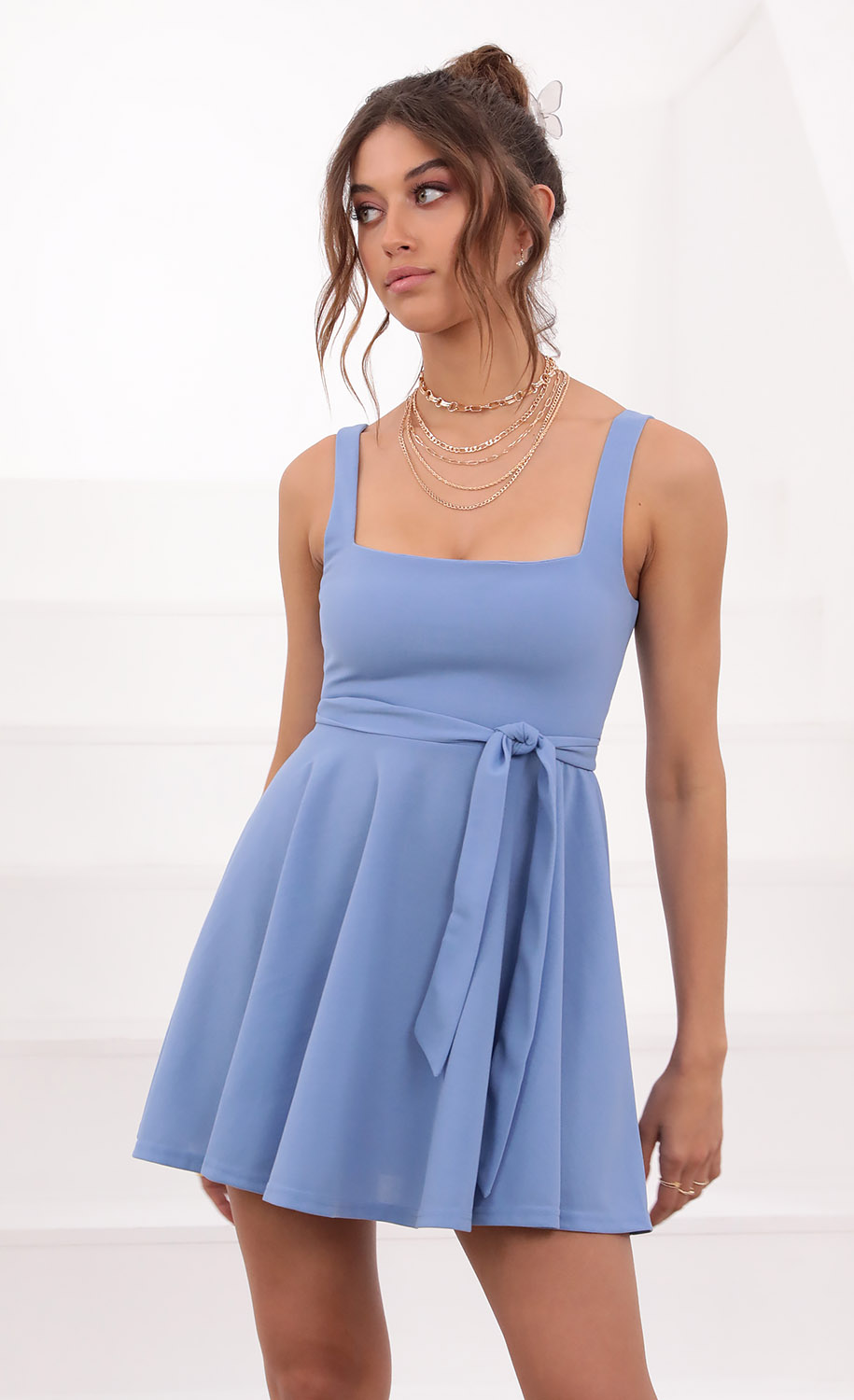 A-line Dress in Palace Blue