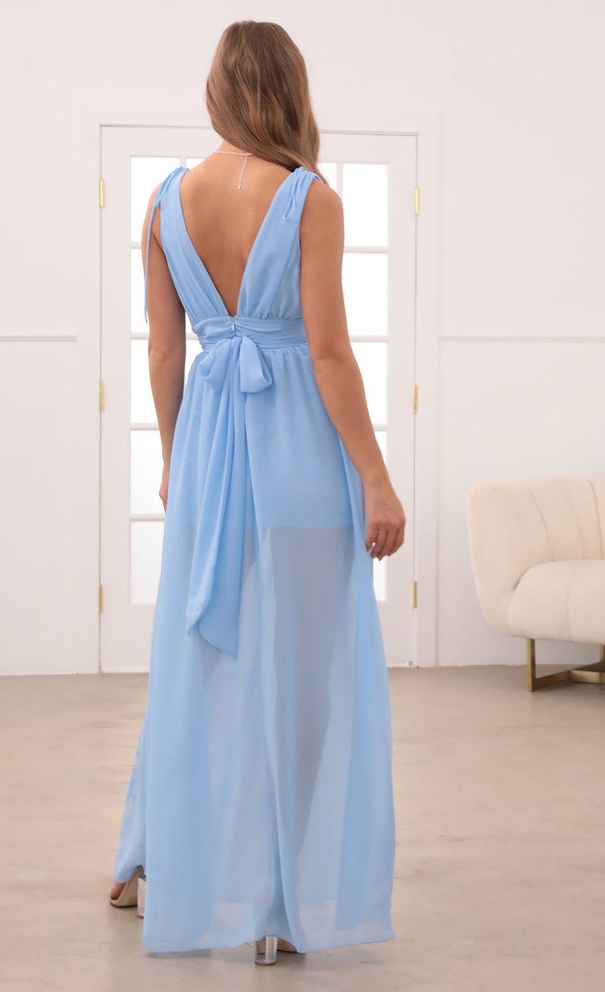 Picture Chiffon Double Slit Maxi Dress in Sky Blue. Source: https://media-img.lucyinthesky.com/data/Apr21_2/850xAUTO/1V9A3179.JPG