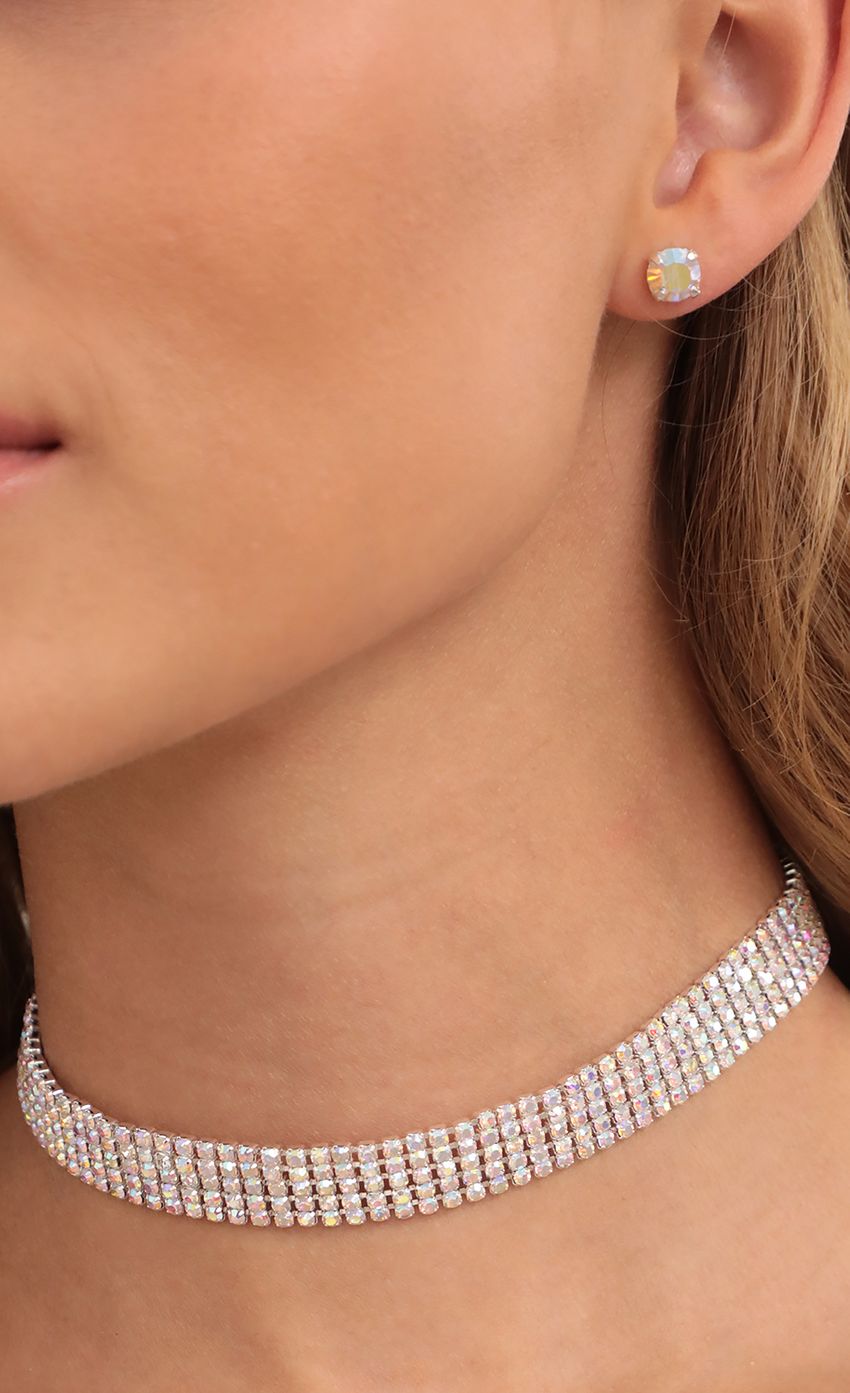 Picture Fifth Row Rhinestone Crystal Choker Set in Iridescent. Source: https://media-img.lucyinthesky.com/data/Apr21_2/850xAUTO/AT2A0959.JPG
