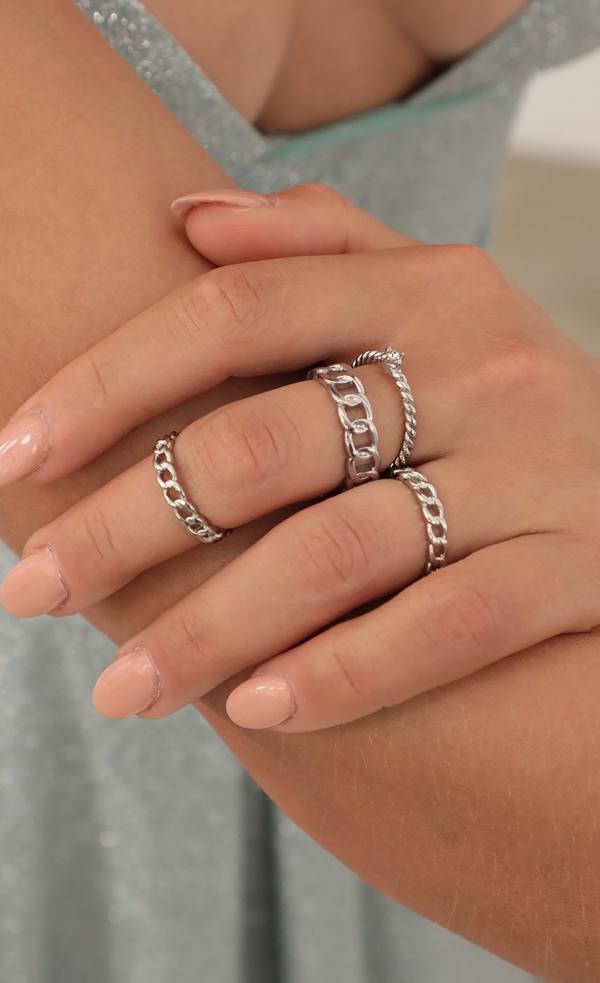 Picture Stackable Silver Link Rings. Source: https://media-img.lucyinthesky.com/data/Apr21_2/850xAUTO/AT2A2360.JPG