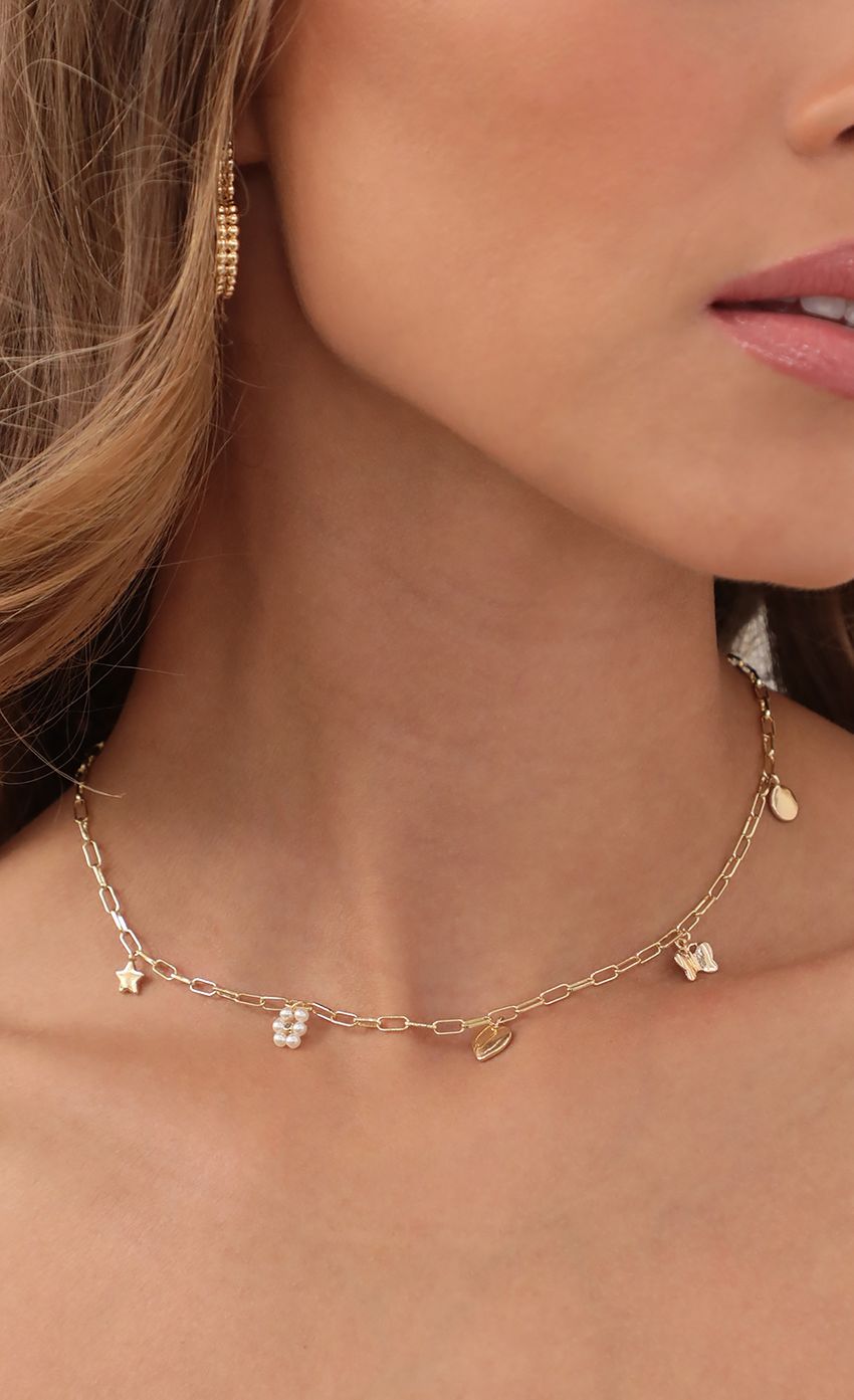 Picture Mini Link Multi Charm Choker. Source: https://media-img.lucyinthesky.com/data/Apr21_2/850xAUTO/AT2A9670.JPG