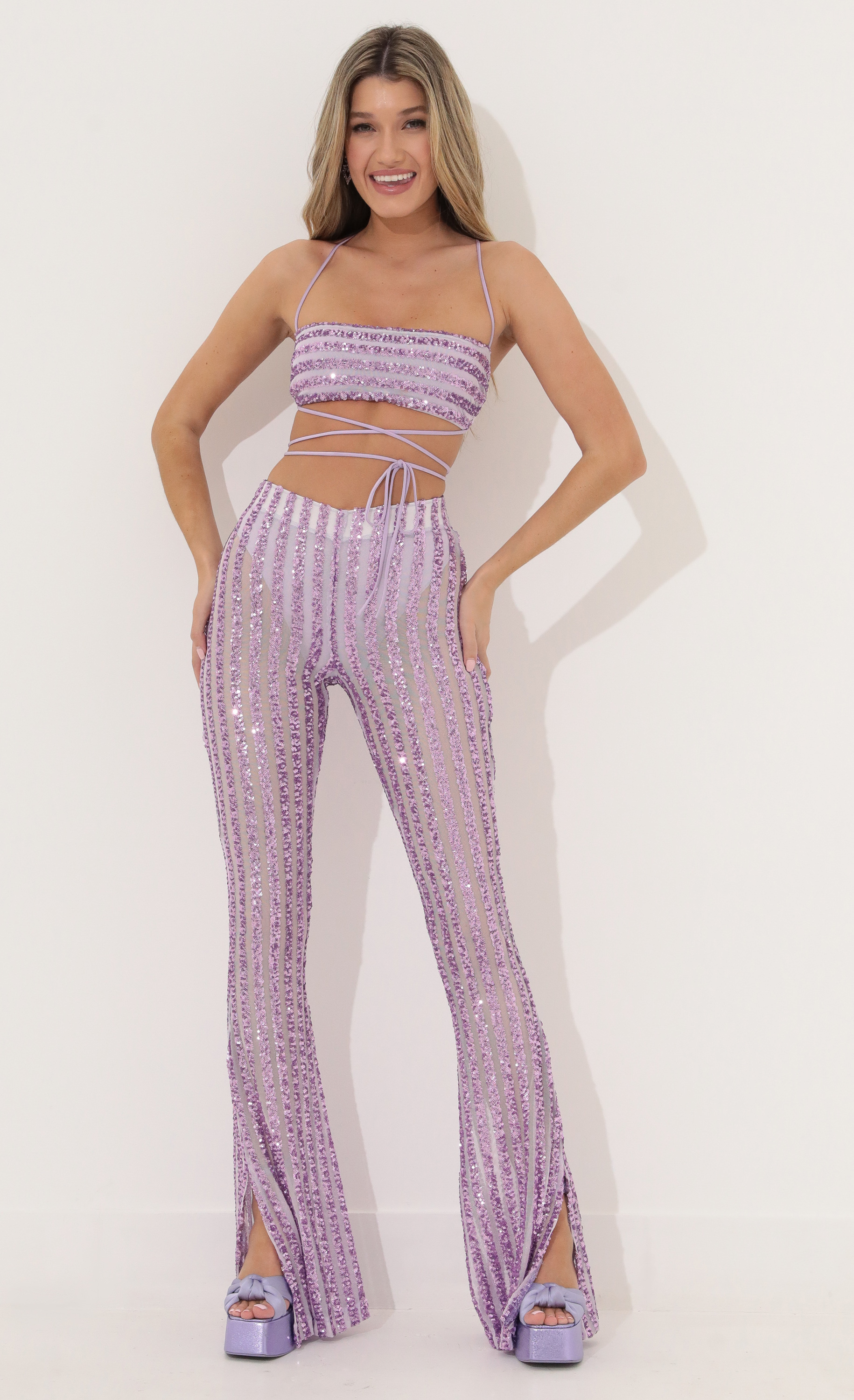 KOREA HIGH-WAISTED PANTS PURPLE – Seocyc