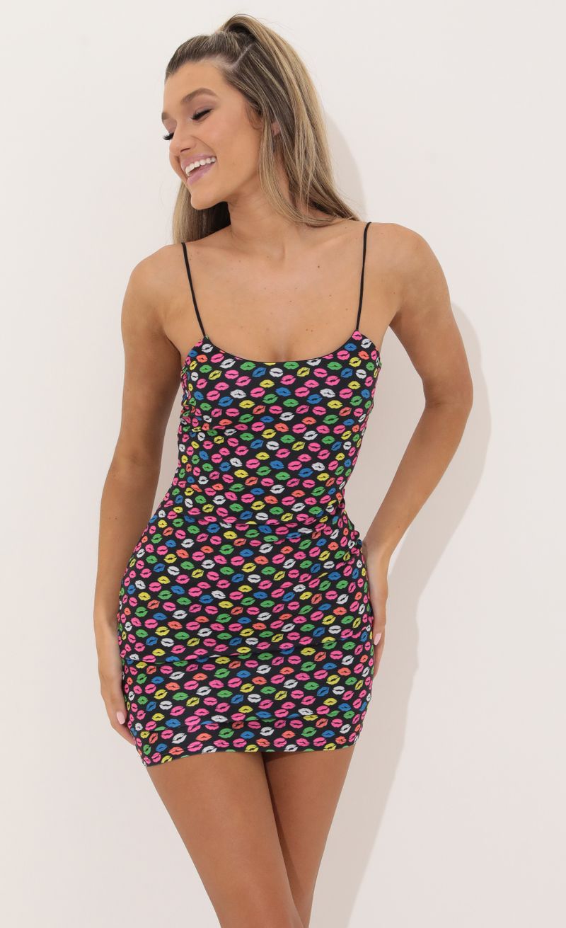 bodycon rainbow dress Horoscopez Rainbow Dotted Print Mesh Bodycon Dress