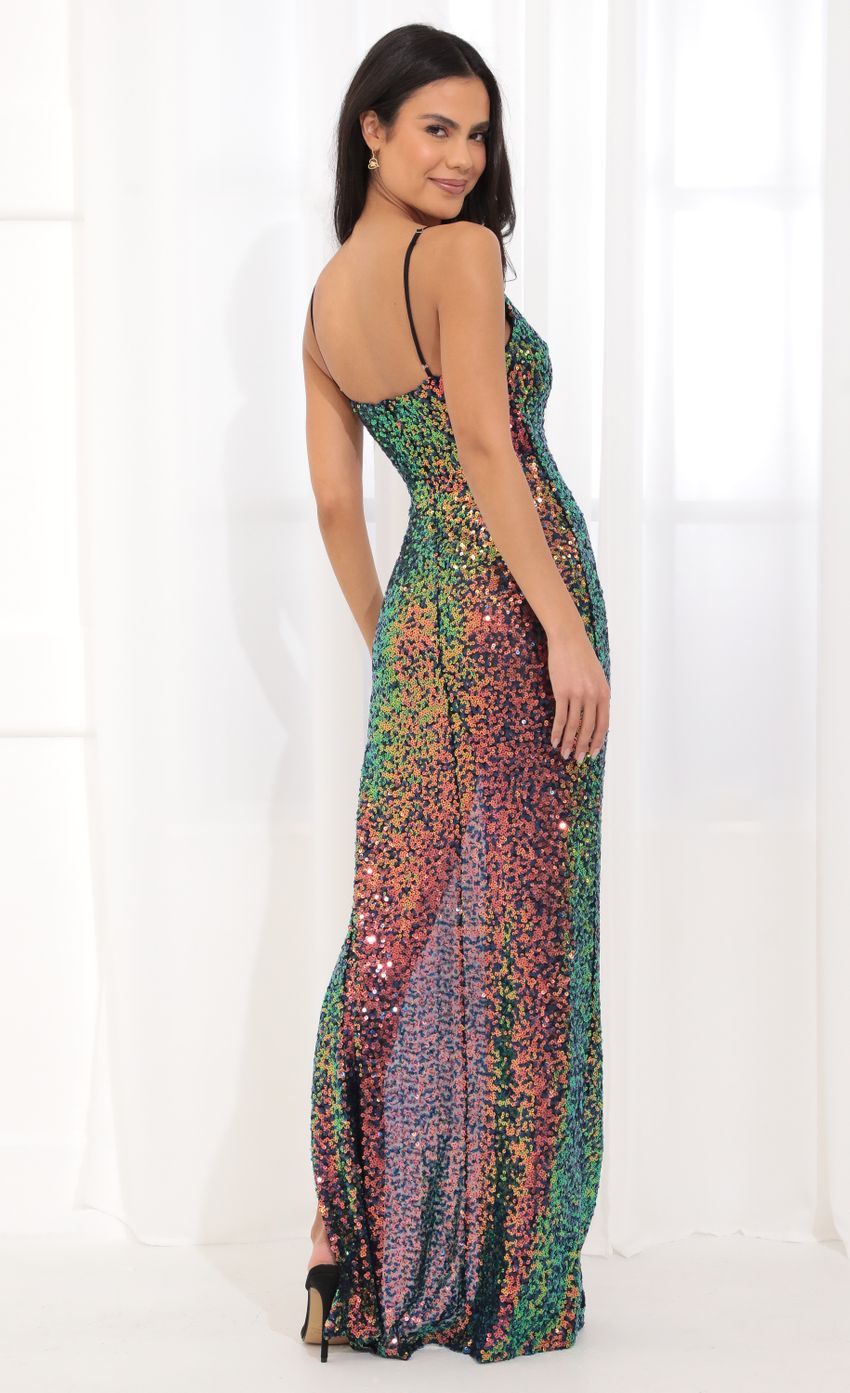Picture Whitney Sequin Maxi Dress in Black Multi. Source: https://media-img.lucyinthesky.com/data/Apr22_1/850xAUTO/1V9A0572.JPG