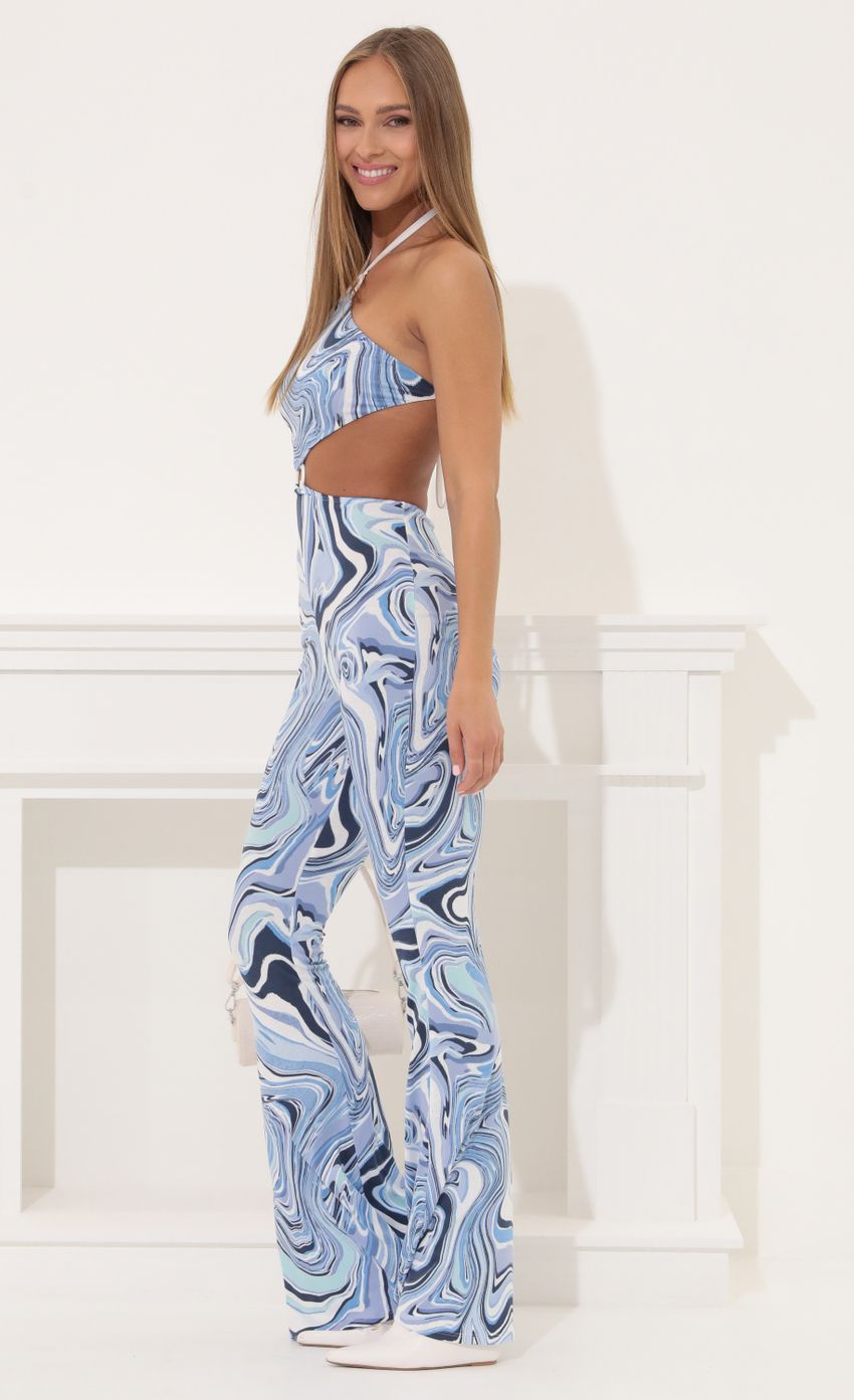Picture Cecilia Halter Jumpsuit in Blue Swirl. Source: https://media-img.lucyinthesky.com/data/Apr22_2/850xAUTO/1V9A6450.JPG