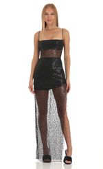 Picture Sequin Maxi Dress in Black. Source: https://media-img.lucyinthesky.com/data/Apr23/150xAUTO/5afb95e5-640a-40d5-a1bf-e36ddd641af4.jpg