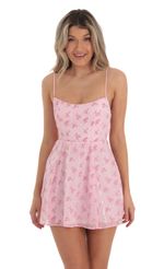 Picture A-line dress in Floral Pink. Source: https://media-img.lucyinthesky.com/data/Apr23/150xAUTO/64a0bcb3-28b0-4613-80eb-087e5f265db5.jpg