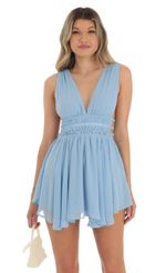 Picture Plunge A-Line Dress in Blue. Source: https://media-img.lucyinthesky.com/data/Apr23/150xAUTO/9ba2f820-9135-4916-b1d5-ee4efe107c20.jpg