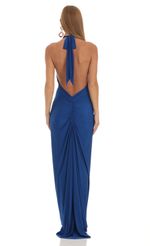 Picture Front Cross Halter Maxi Dress in Blue. Source: https://media-img.lucyinthesky.com/data/Apr23/150xAUTO/a64ced01-e40e-40e3-a68b-b521e7c39c27.jpg