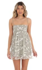 Picture Sequin Baby Doll Dress in Beige. Source: https://media-img.lucyinthesky.com/data/Apr23/150xAUTO/d66712cc-5e25-4d54-987e-7e9c5ea8918c.jpg