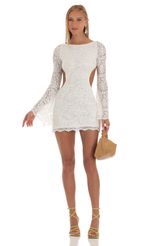 Picture Sequin Long Sleeve Dress in White. Source: https://media-img.lucyinthesky.com/data/Apr23/150xAUTO/e496cf39-b87d-46e8-8cd6-79befa94af48.jpg