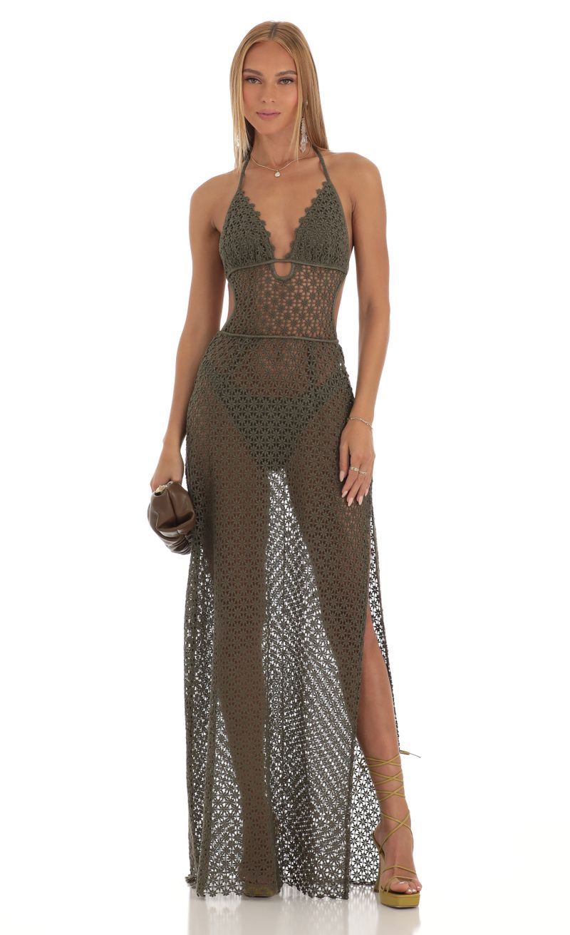 Crochet Two Piece Set in Green