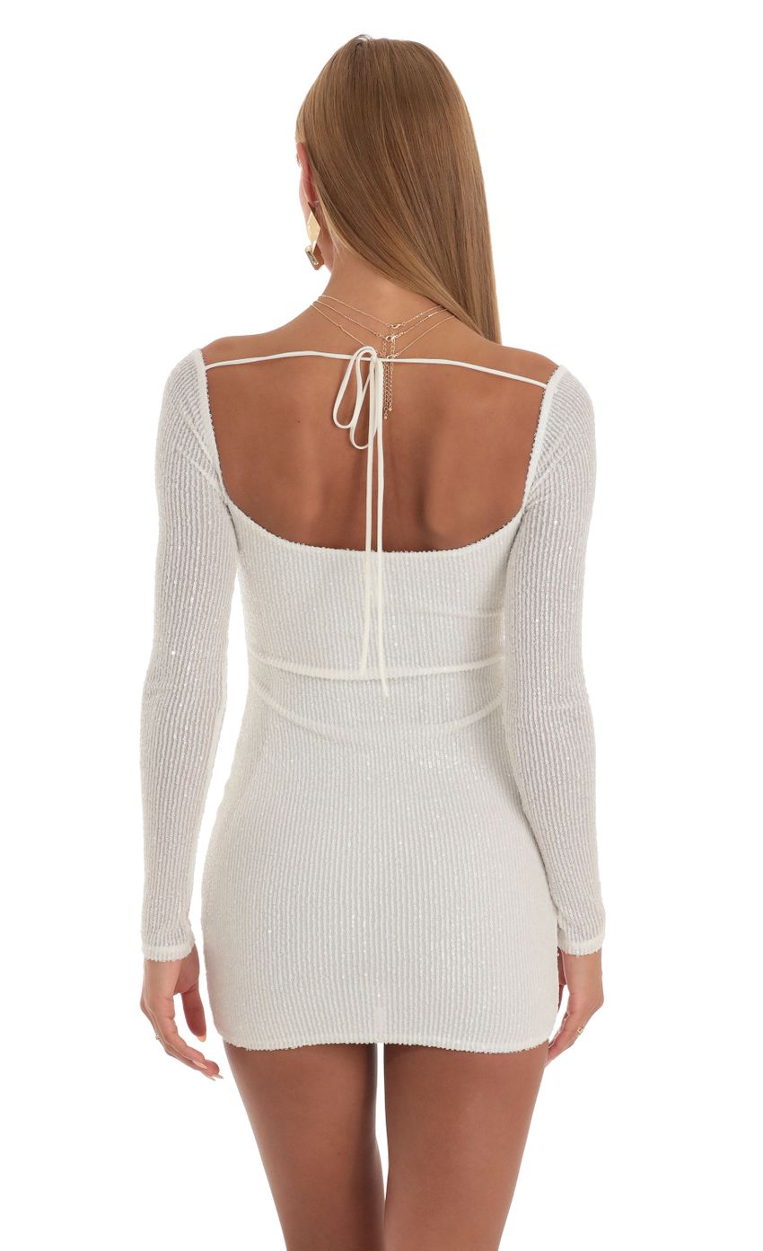 Picture Giulia Sequin Square Neck Dress in White. Source: https://media-img.lucyinthesky.com/data/Apr23/850xAUTO/13a2763e-74cb-4272-a8bc-75b7a724338b.jpg
