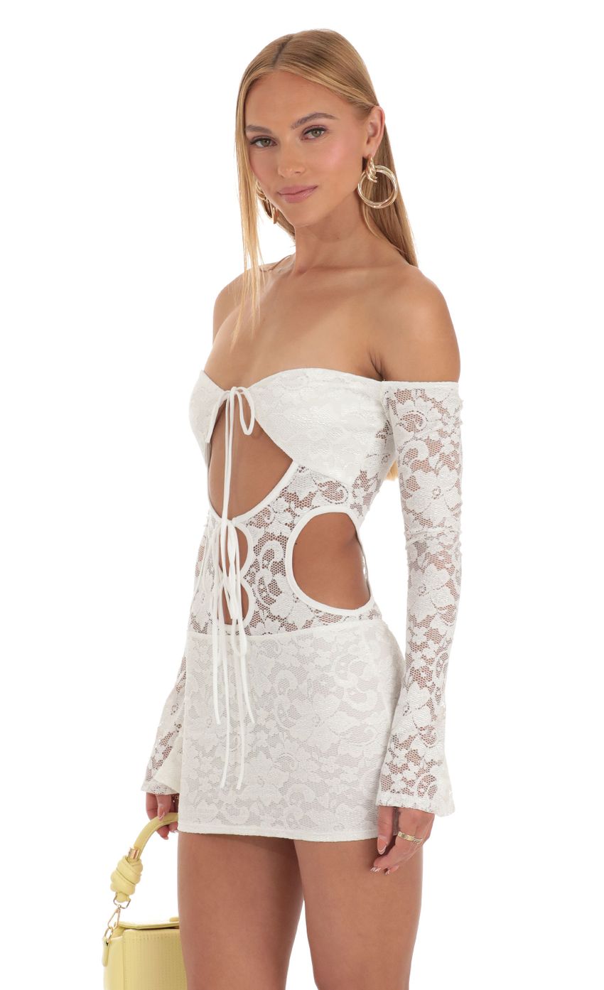 Picture Lace Cutout Dress in White. Source: https://media-img.lucyinthesky.com/data/Apr23/850xAUTO/46a68691-03f7-431b-bf9c-f3b1b7e1f782.jpg