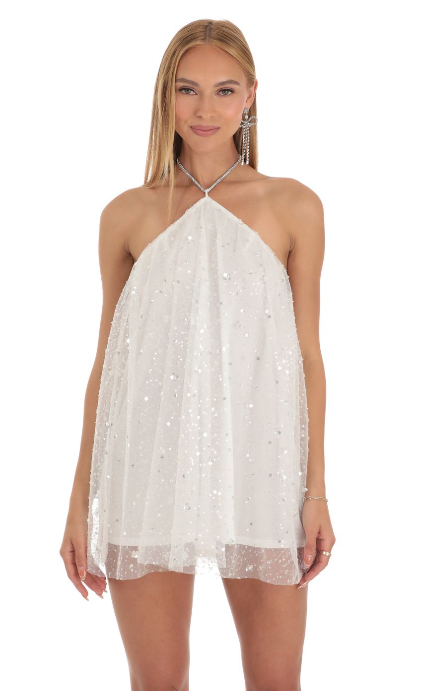 Picture Sequin Rhinestone Halter Dress in White. Source: https://media-img.lucyinthesky.com/data/Apr23/850xAUTO/46c78e4d-496a-4faf-bf2d-99fc7d3fb7aa.jpg