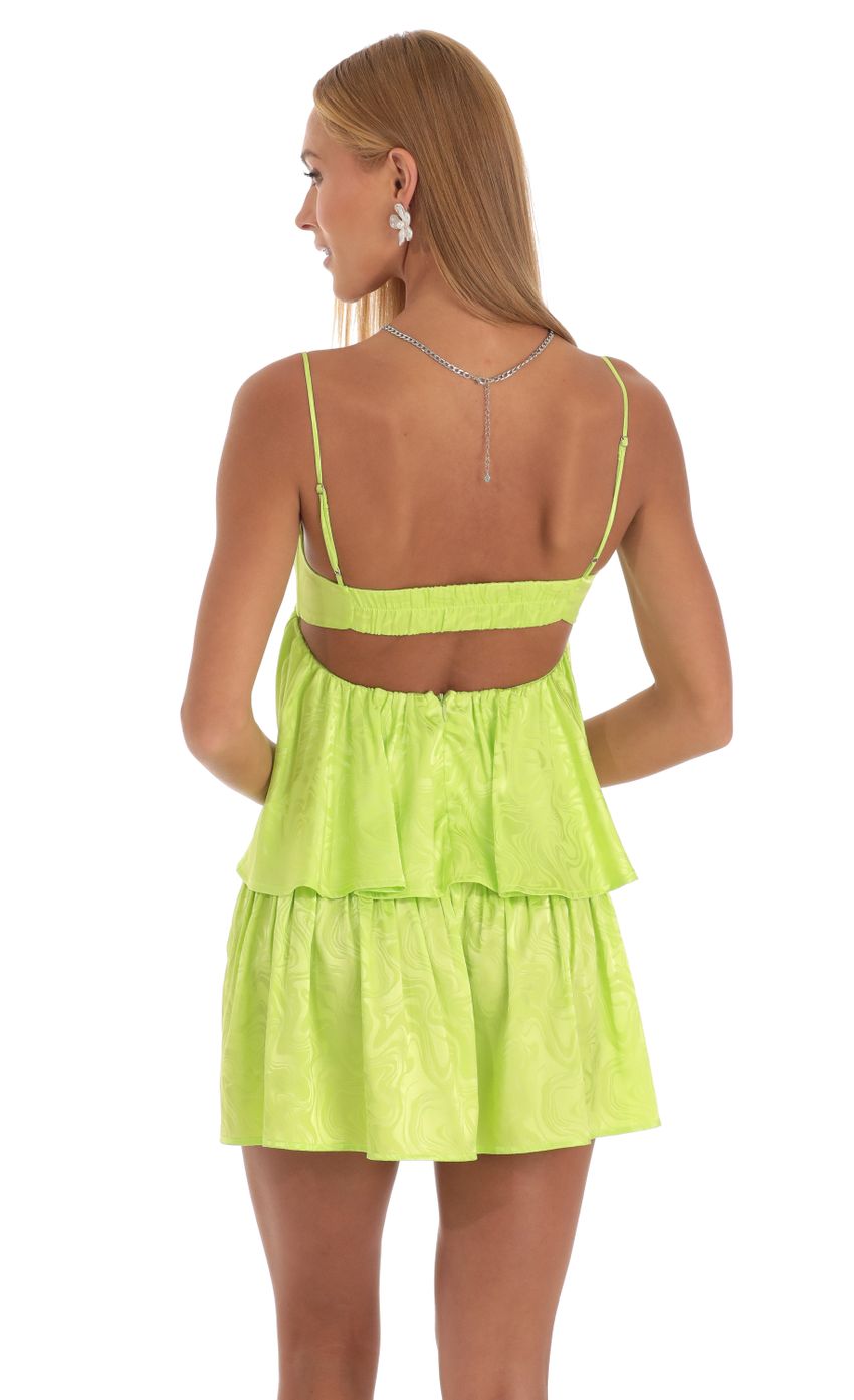 Picture Jacquard Ruffle Dress in Neon Green. Source: https://media-img.lucyinthesky.com/data/Apr23/850xAUTO/6f6274c7-6e36-474d-b7dc-3f20bf957c8c.jpg