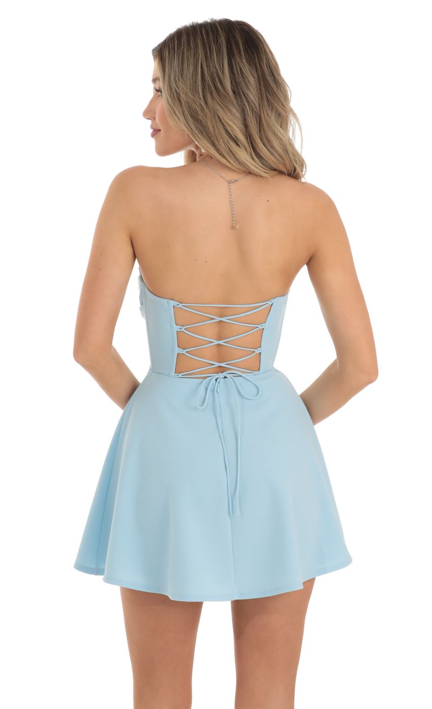 Picture Lace Bust Flare Dress in Blue. Source: https://media-img.lucyinthesky.com/data/Apr23/850xAUTO/82ce5b94-c08d-46d2-8dfb-363e261cc864.jpg