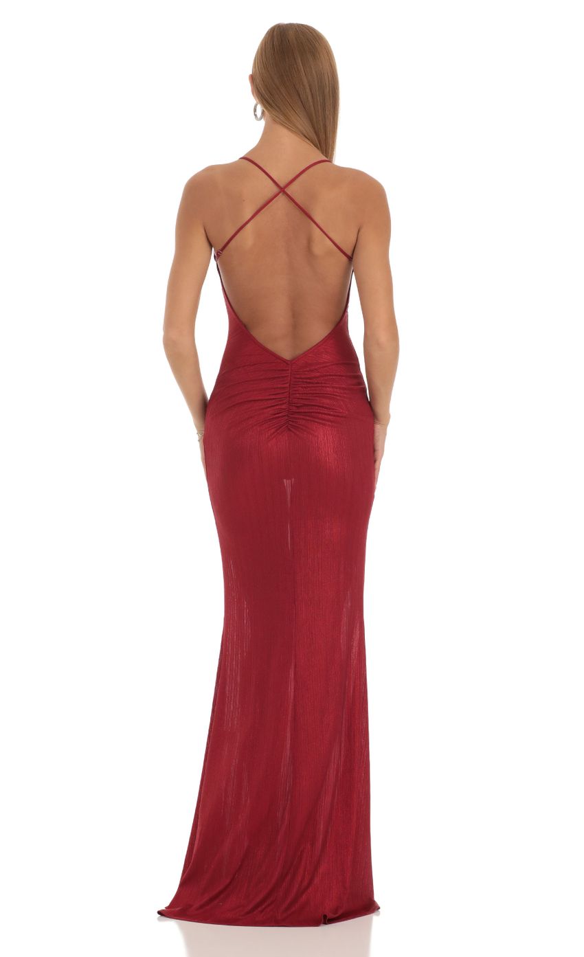 Picture Open Back Maxi Dress in Red. Source: https://media-img.lucyinthesky.com/data/Apr23/850xAUTO/92f53872-d108-4a25-b671-6bd995e5c926.jpg
