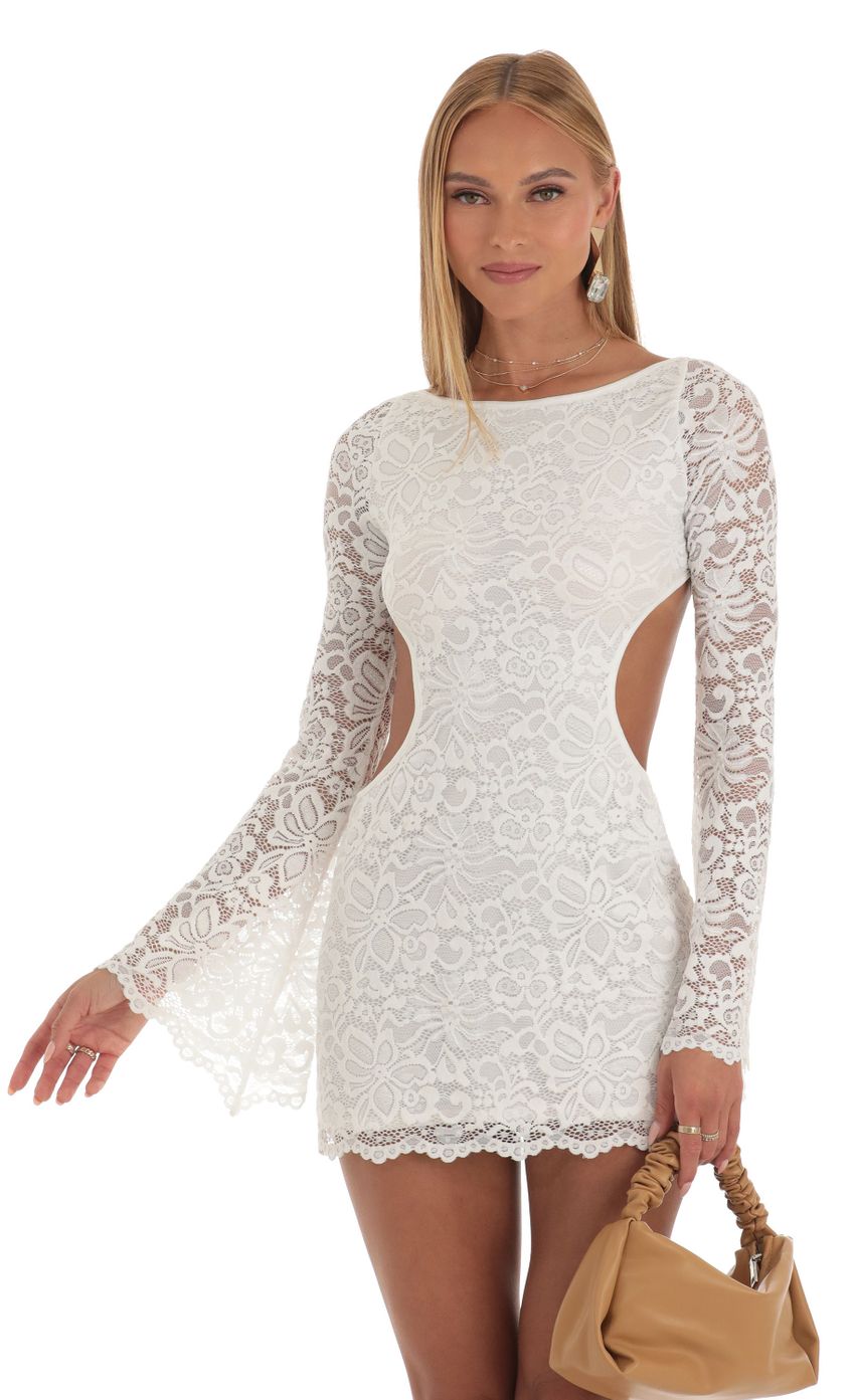 Picture Lace Long Sleeve Dress in White. Source: https://media-img.lucyinthesky.com/data/Apr23/850xAUTO/9a4b9815-0ea5-4d32-8e37-f5c7431ebcff.jpg