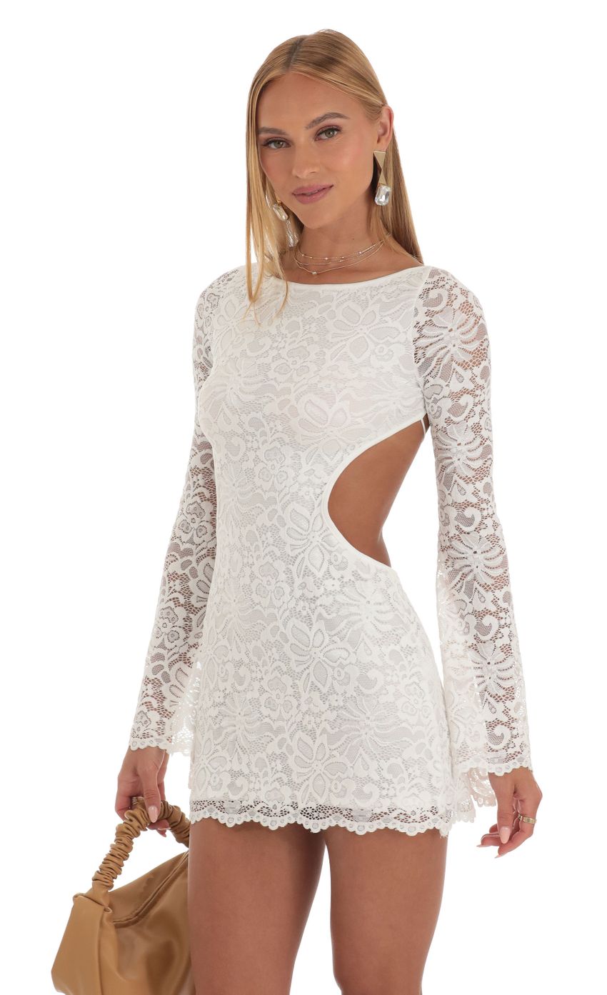 Picture Lace Long Sleeve Dress in White. Source: https://media-img.lucyinthesky.com/data/Apr23/850xAUTO/c09d2113-db11-4ca5-9882-5bf11686d8b5.jpg