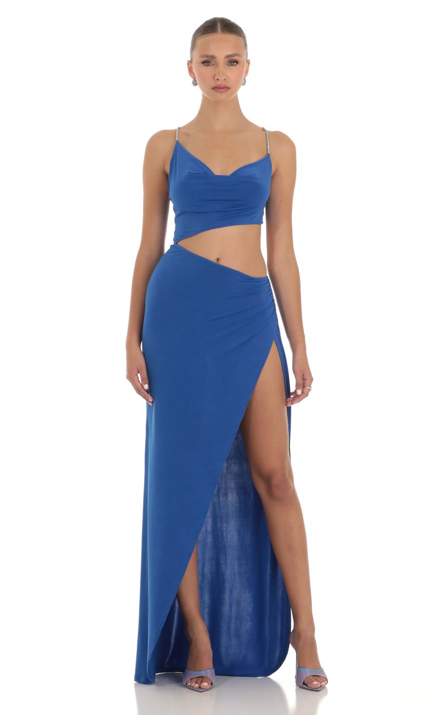 Picture Athens Rhinestone Cutout Maxi Dress in Blue. Source: https://media-img.lucyinthesky.com/data/Apr23/850xAUTO/c5ac9d66-bd5a-4cfb-a211-c285519b42af.jpg