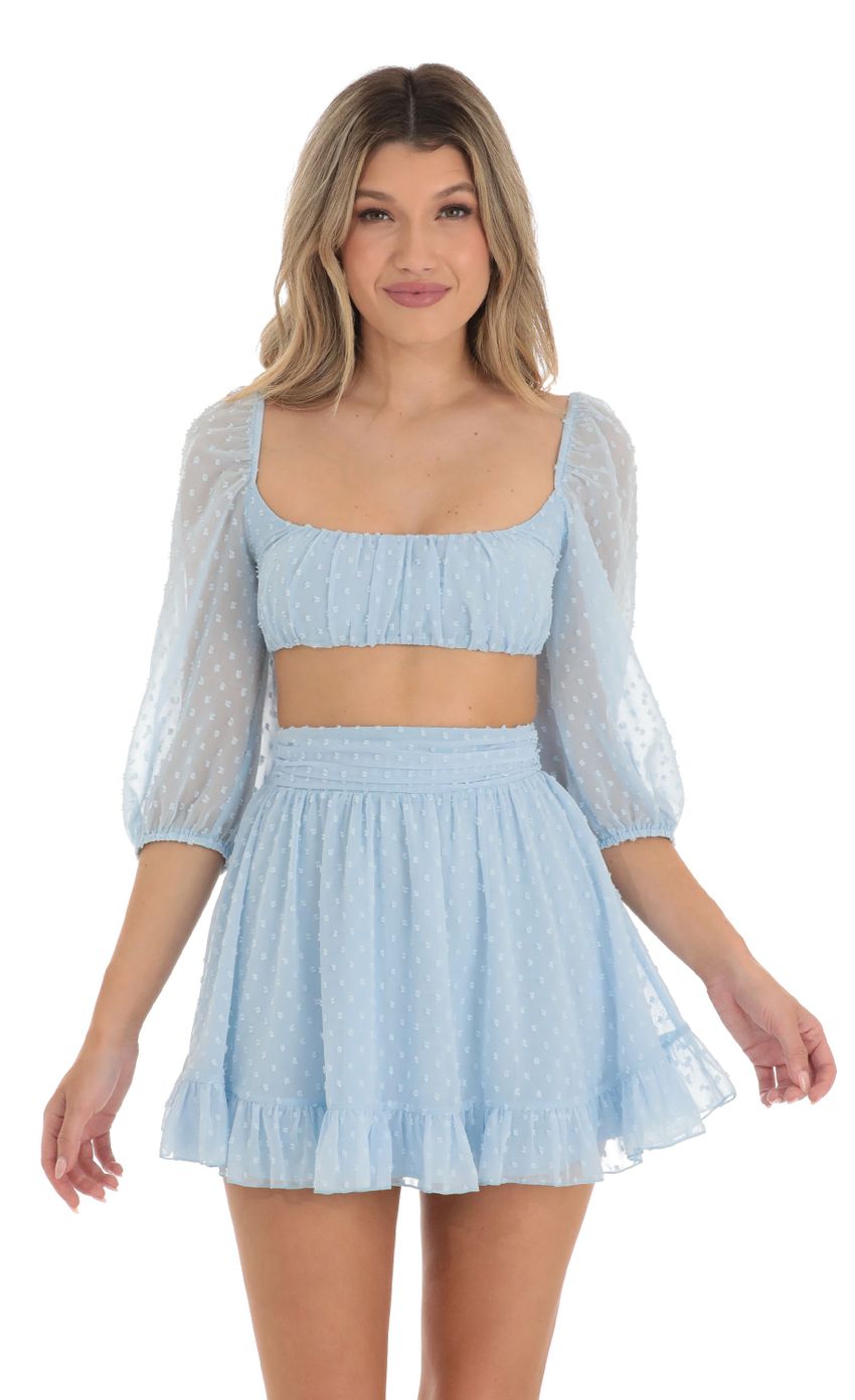Picture Dotted Two Piece Skirt Set in Blue. Source: https://media-img.lucyinthesky.com/data/Apr23/850xAUTO/c84a2fea-3c23-43bd-b07b-9f1d1c7a275a.jpg