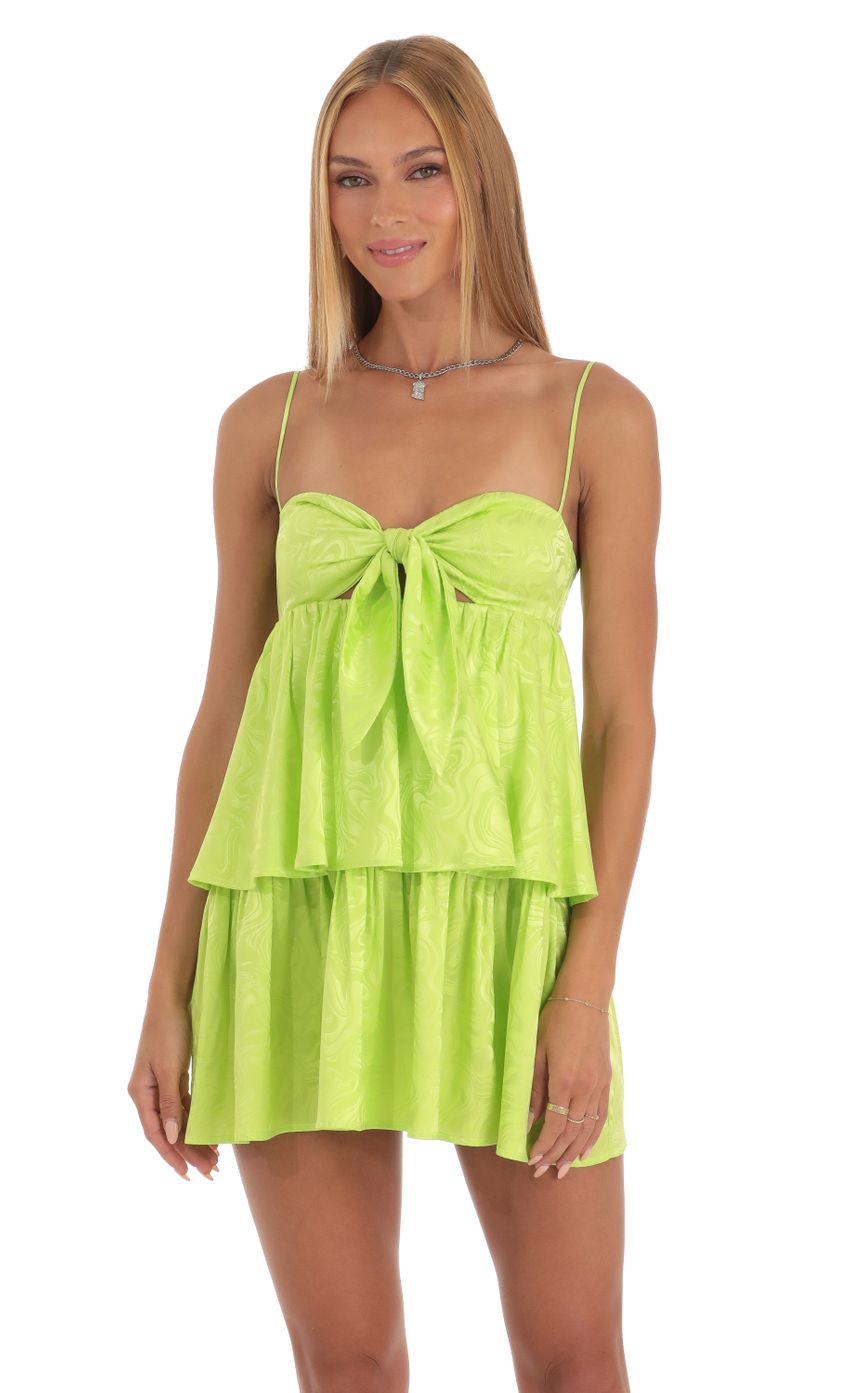Picture Jacquard Ruffle Dress in Neon Green. Source: https://media-img.lucyinthesky.com/data/Apr23/850xAUTO/f7c1c458-3810-4947-afde-c5f2ba3d3afb.jpg