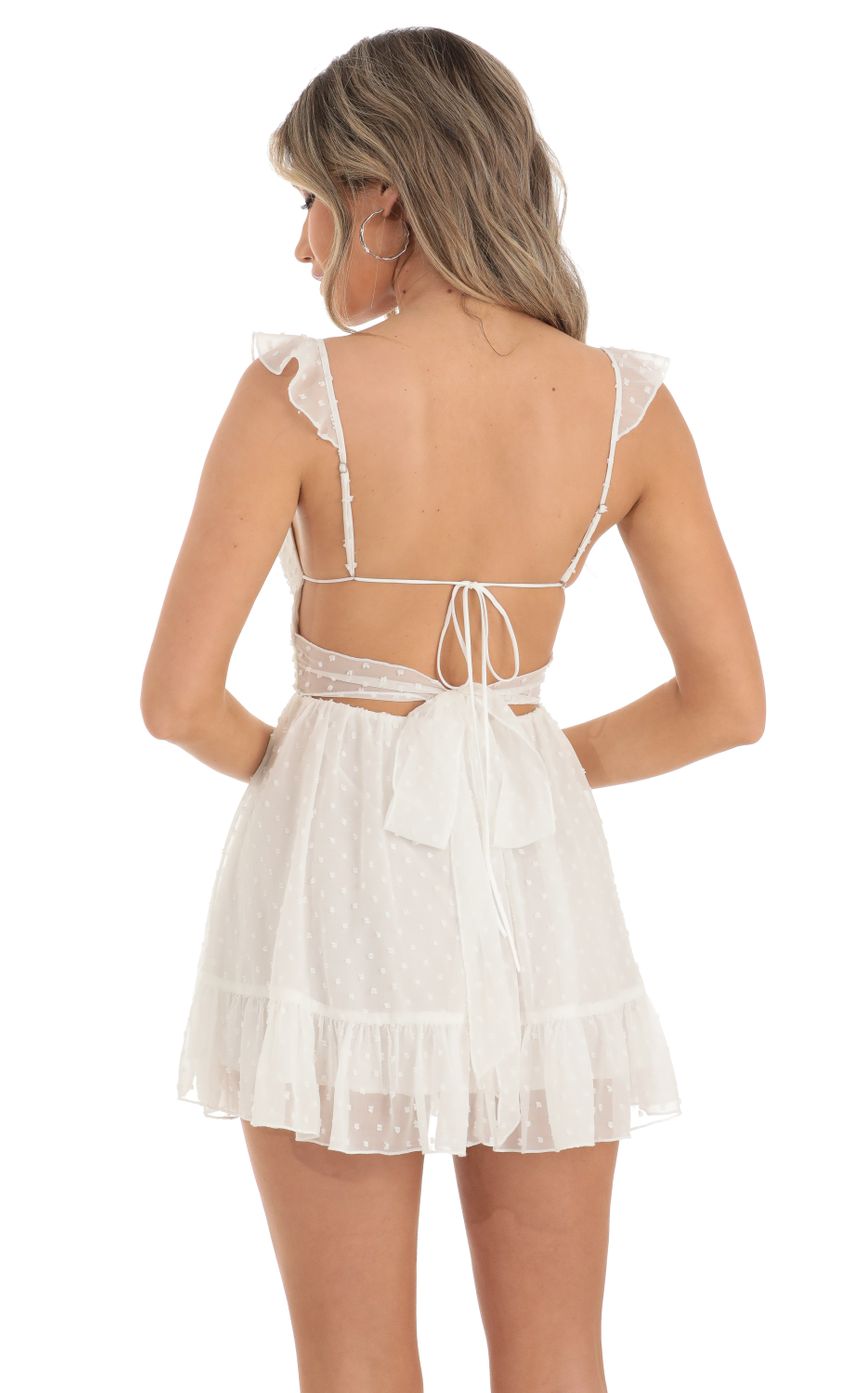 Picture Dotted Chiffon Fit and Flare Dress in White. Source: https://media-img.lucyinthesky.com/data/Apr23/850xAUTO/fd63abad-686e-452c-928c-14ee4e1d0a39.jpg