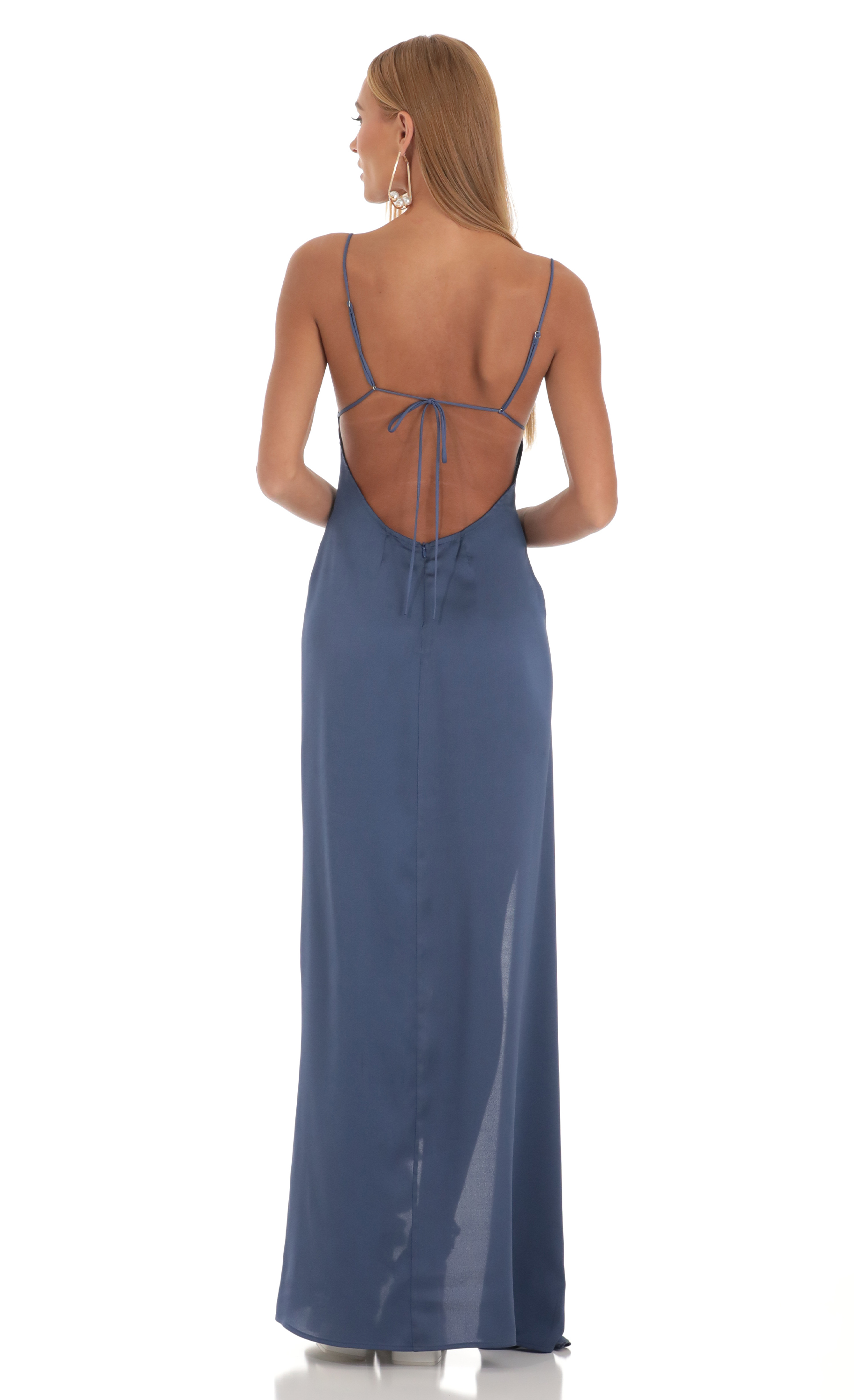 chinese dress ladies Lucy in The Sky Tie Dye Mesh Ruffle Slit Maxi Dress in White  SANITY
