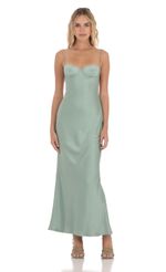 Picture Satin Sweetheart Neck Maxi Dress in Sage Green. Source: https://media-img.lucyinthesky.com/data/Apr24/150xAUTO/019f85b5-f5c6-4f33-a99c-c7d5614896a0.jpg
