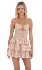 Picture Floral Smocked Ruffle Dress in Pink. Source: https://media-img.lucyinthesky.com/data/Apr24/150xAUTO/2133d962-3c2a-4585-b9ea-71efd951c296.jpg