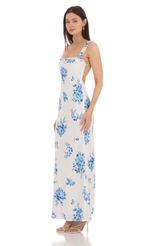 Picture Square Neck Ruffle Strap Maxi Dress in Blue. Source: https://media-img.lucyinthesky.com/data/Apr24/150xAUTO/5ab3cc18-6d60-494c-be31-beadabd4b854.jpg