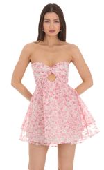 Picture Sheen Cutout Babydoll Dress in Pink. Source: https://media-img.lucyinthesky.com/data/Apr24/150xAUTO/5e4d2329-8417-4d63-bc5e-9b51c22a1f74.jpg