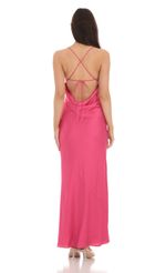 Picture Satin Open Back Maxi Dress in Pink. Source: https://media-img.lucyinthesky.com/data/Apr24/150xAUTO/7ade53a1-f860-4574-8535-ea974299412d.jpg