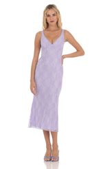 Picture Open Back Lace Midi Dress in Lavender. Source: https://media-img.lucyinthesky.com/data/Apr24/150xAUTO/7c0fec13-789d-41a5-b91b-4b82e18e09a5.jpg